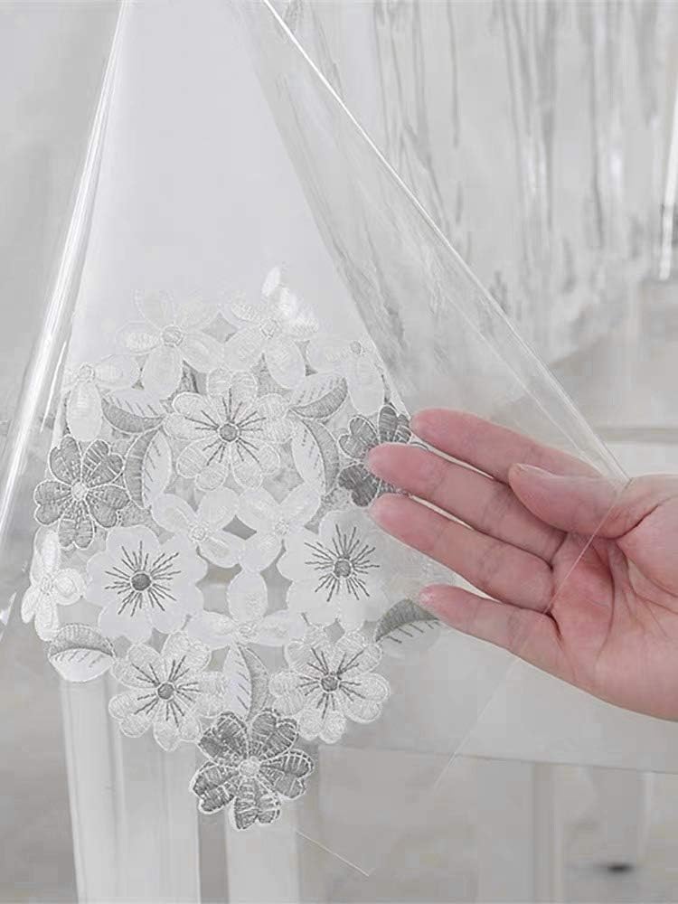 sancua Clear Plastic 100% Waterproof Tablecloth - 52 x 70 Inch - Vinyl PVC Rectangle Table Cloth Protector Oil Spill Proof Wipe Clean Table Cover for Dining Tables, Parties & Camping, Crystal Clear - Image 3